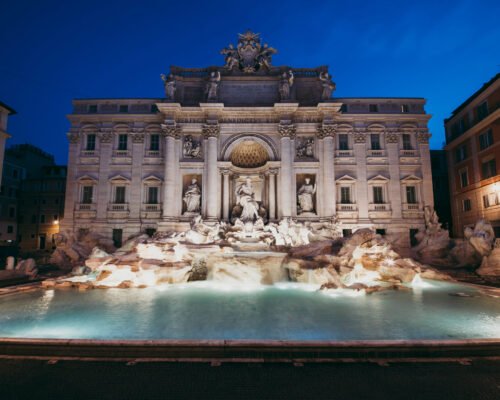 Beautiful Trevi fountain in Rome